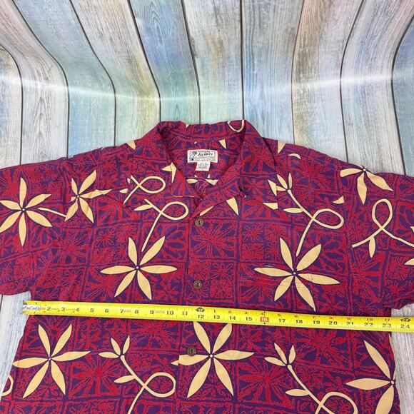 AVANTI Blue Hawaii Elvis Presley Silk Tropical Shirt Large Aloha Vintage Tiki - Picture 8 of 9